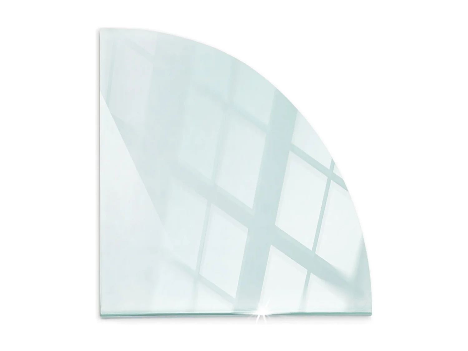 Plaque de sol en verre pour poêle - transparent - Un quart - 1/4 100x100 -