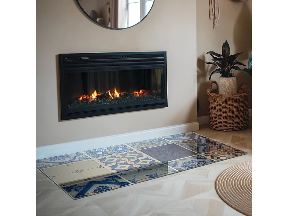 Vetro per camino, vetro di protezione per il soggiorno- Rettangolo - 140x70 - Modelli di piastrelle di ceramica