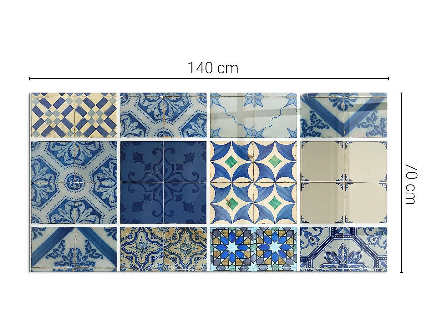 Vetro per camino, vetro di protezione per il soggiorno- Rettangolo - 140x70 - Modelli di piastrelle di ceramica