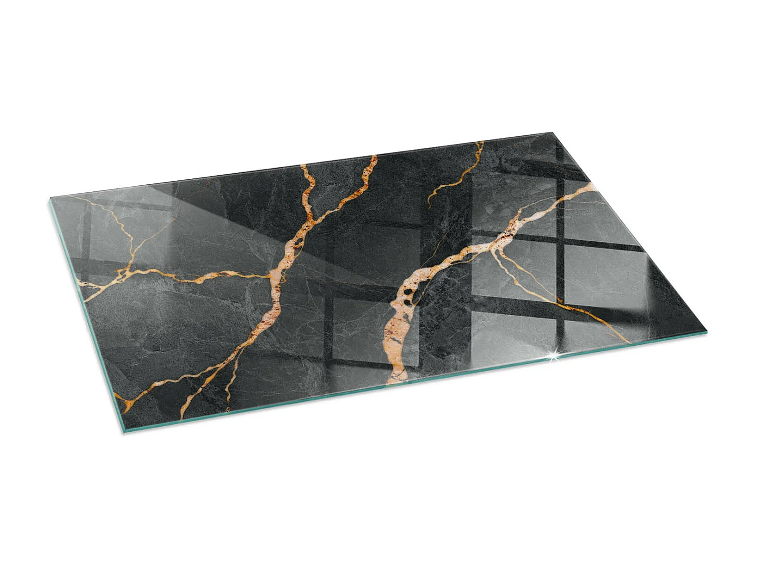 Vetro per camino, vetro di protezione per il soggiorno- Rettangolo - 140x70 - Marmo elegante con venature