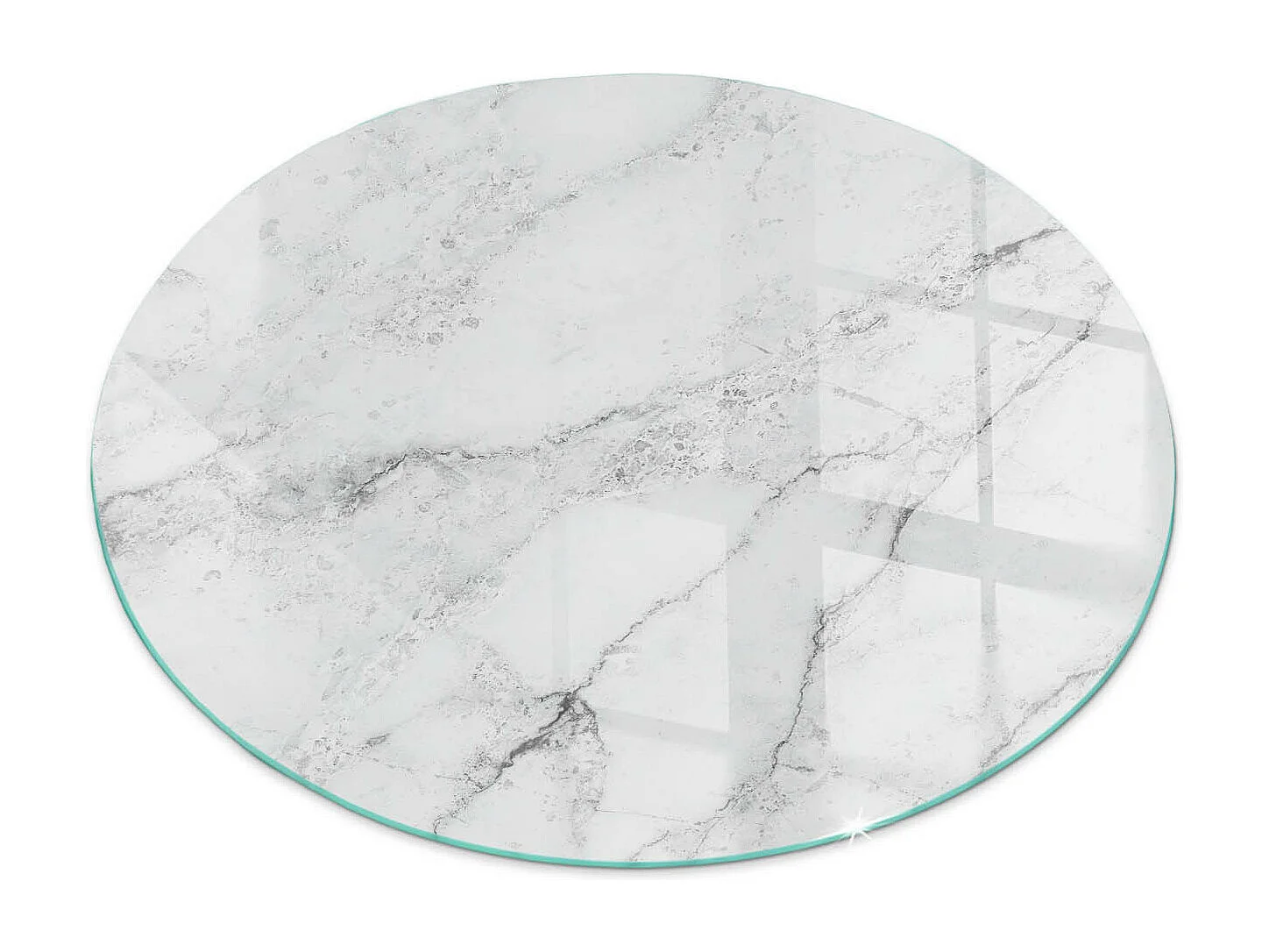 Plaque de sol en verre pour poêle - Roue - 50x50 - Modèle de marbre avec des veines