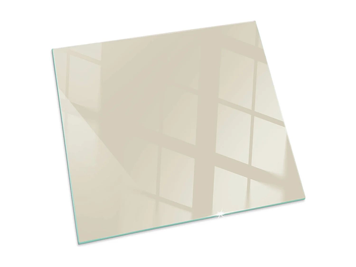 Glasplatte zum Schutz vor Funkenflug, Kaminauflage - Quadrat - 60x60 - Farbe Beige