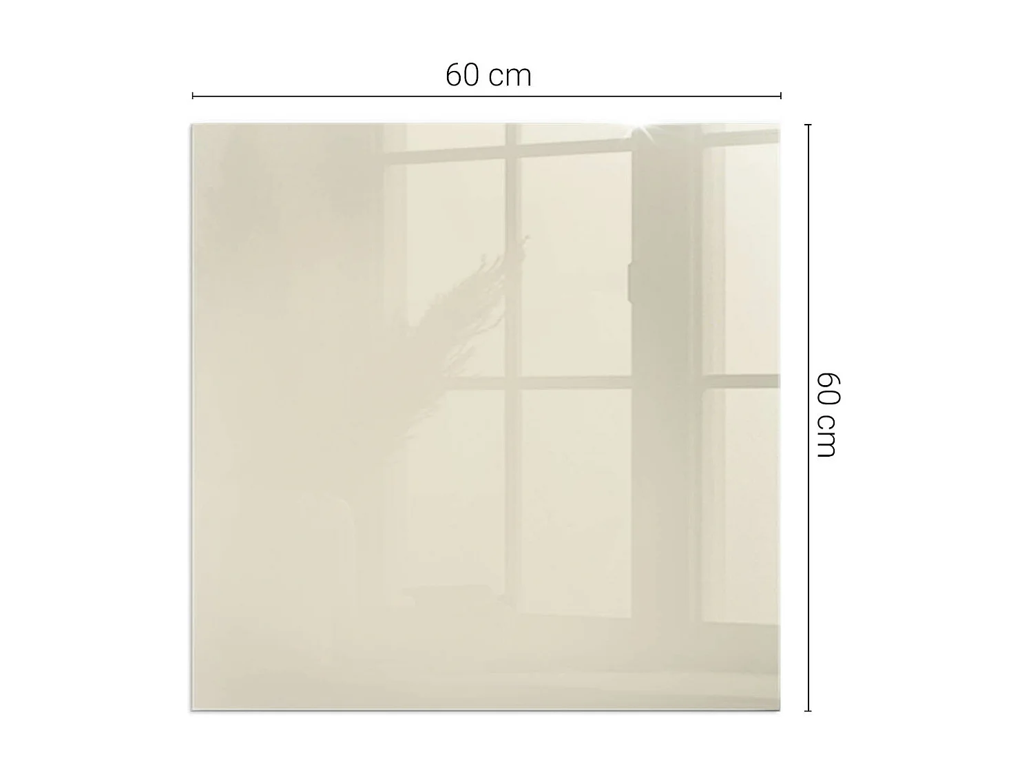 Glasplatte zum Schutz vor Funkenflug, Kaminauflage - Quadrat - 60x60 - Farbe Beige