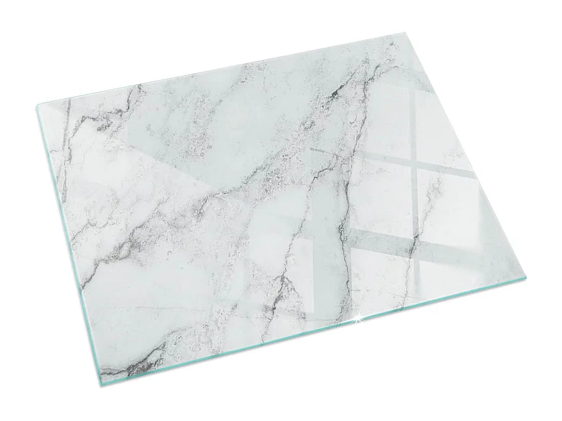 Glasplatte zum Schutz vor Funkenflug, Kaminauflage - Rechteck - 60X40 - Marmormuster mit Adern