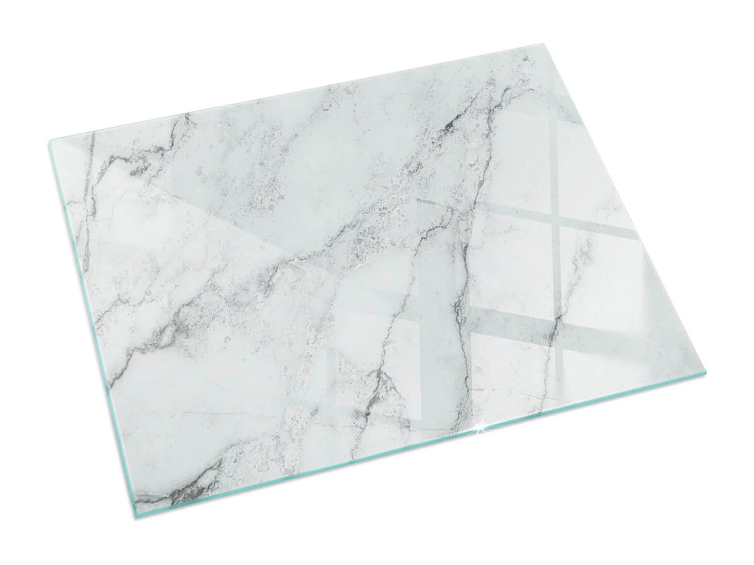 Glasplatte zum Schutz vor Funkenflug, Kaminauflage - Rechteck - 60X40 - Marmormuster mit Adern