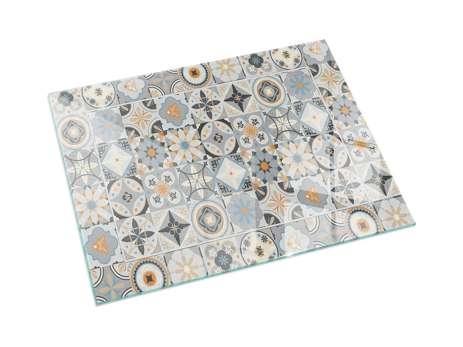 Vloerplaat voor houtkachel, onder open haard - Rechthoek - 120x80 - Mozaïekpatronen in tegels