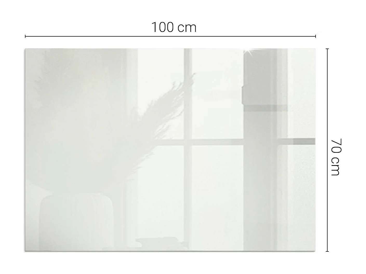 Plaque de sol en verre pour poêle - Rectangle - 100x70 - Couleur ivoire