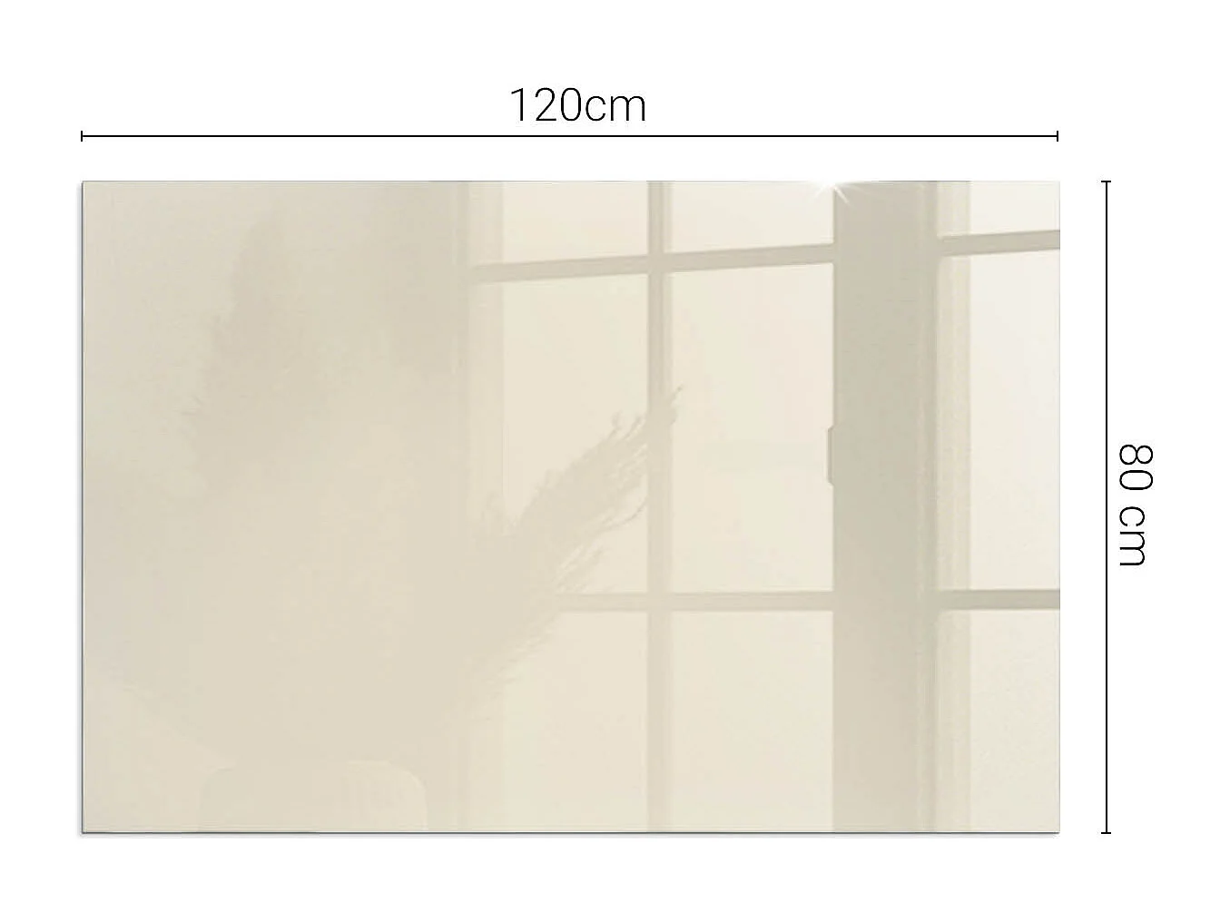 Plaque de sol en verre pour poêle - Rectangle - 120x80 - Couleur Beige