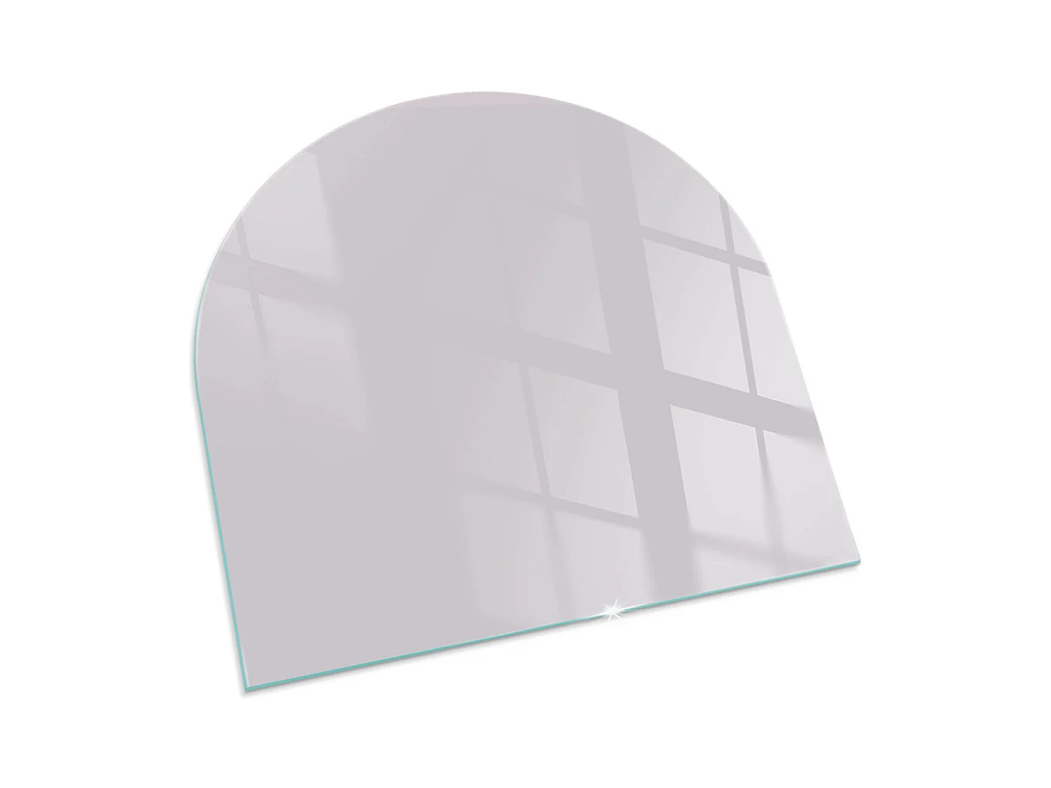 Glasplatte zum Schutz vor Funkenflug, Kaminauflage - halbrund - 100x100 - Farbe Braun