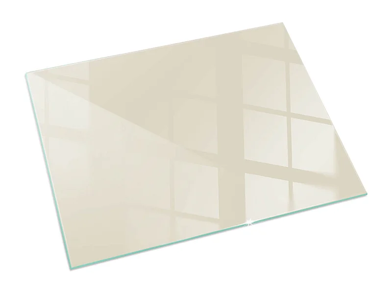 Glasplatte zum Schutz vor Funkenflug, Kaminauflage - Rechteck - 60X40 - Farbe Beige