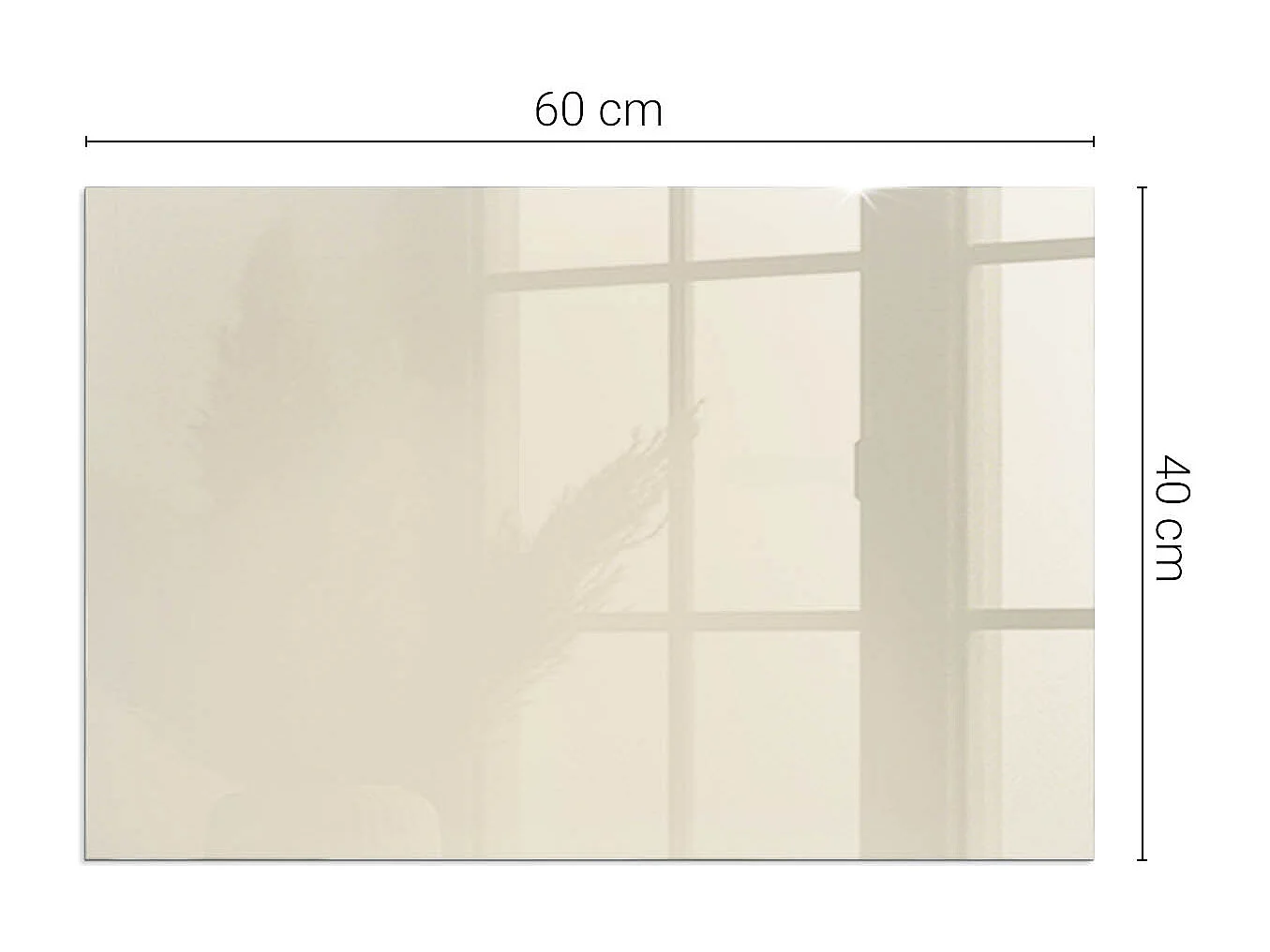 Glasplatte zum Schutz vor Funkenflug, Kaminauflage - Rechteck - 60X40 - Farbe Beige