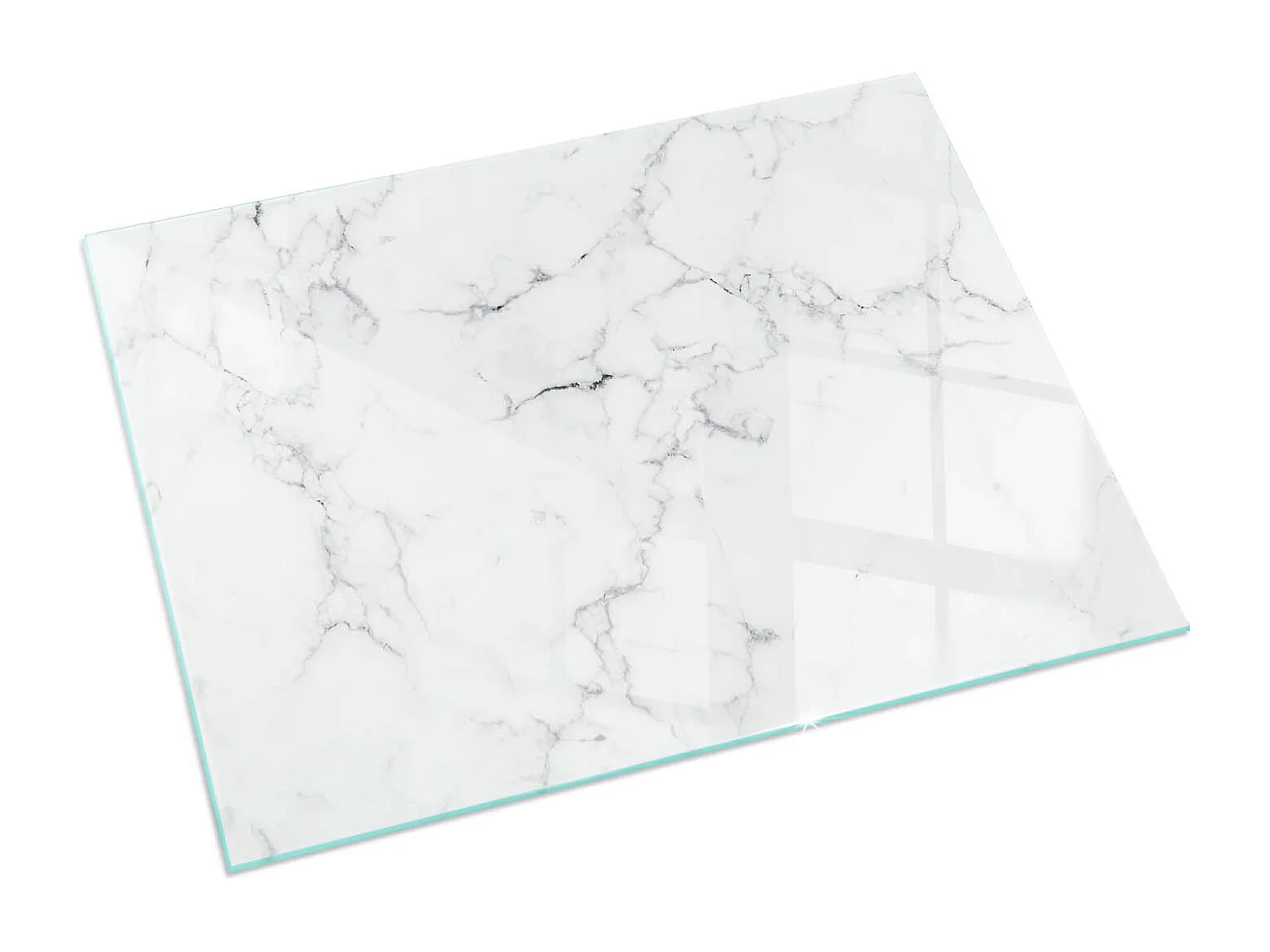 Glasplatte zum Schutz vor Funkenflug, Kaminauflage - Quadrat - 50x50 - Marmormuster mit Adern