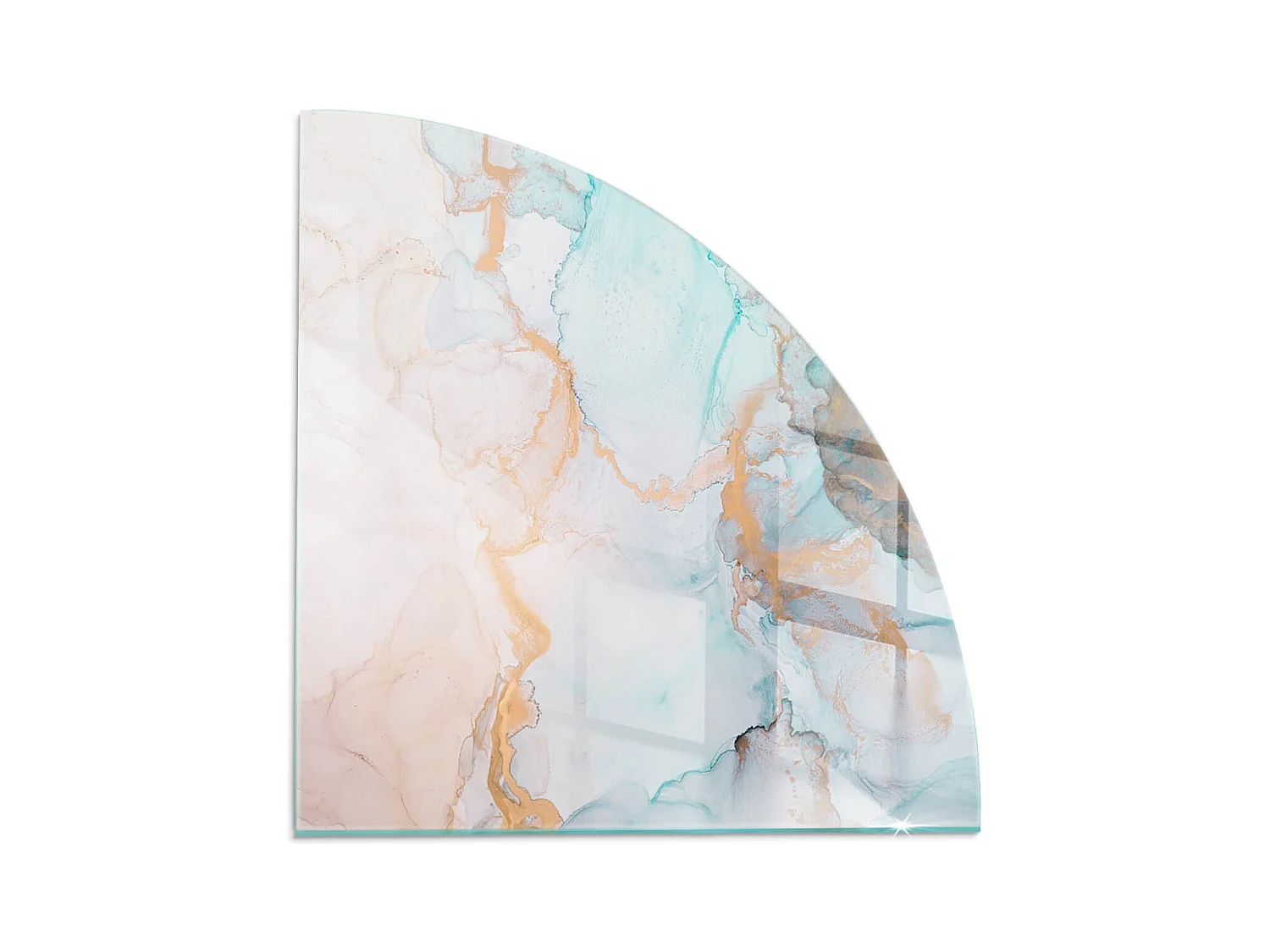 Plaque de sol en verre pour poêle - Un quart - 1/4 100x100 - Modèle fluide abstrait