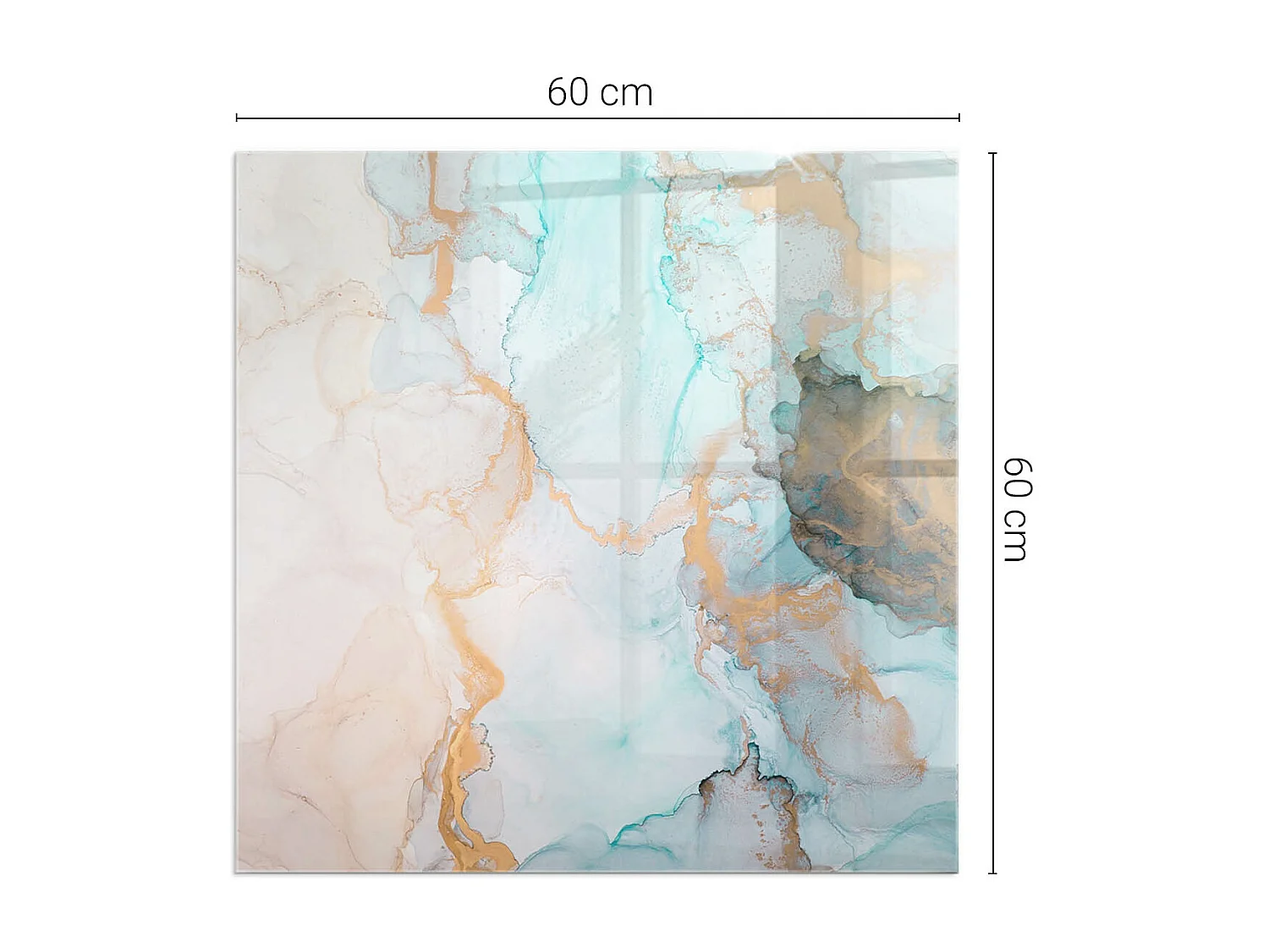 Glasplatte zum Schutz vor Funkenflug, Kaminauflage - Quadrat - 60x60 - Abstraktes fließendes Muster