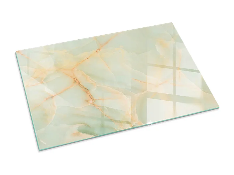 Plaque de sol en verre pour poêle - Rectangle - 100x70 - Modèle de marbre abstrait