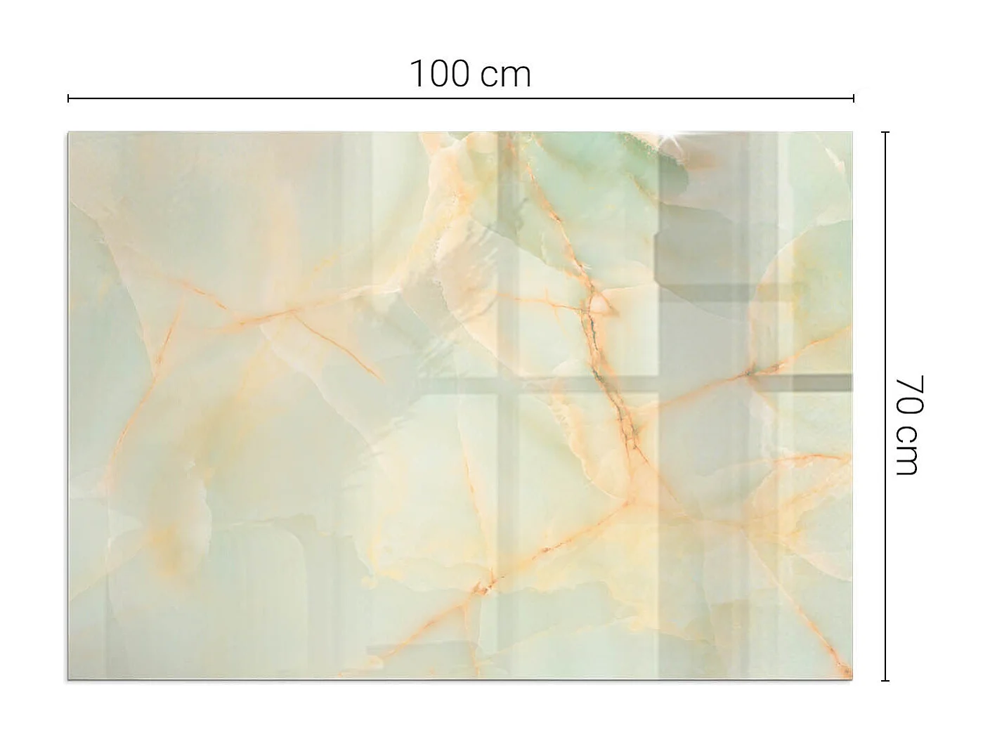 Glasplatte zum Schutz vor Funkenflug, Kaminauflage - Rechteck - 100x70 - Abstraktes Marmormuster