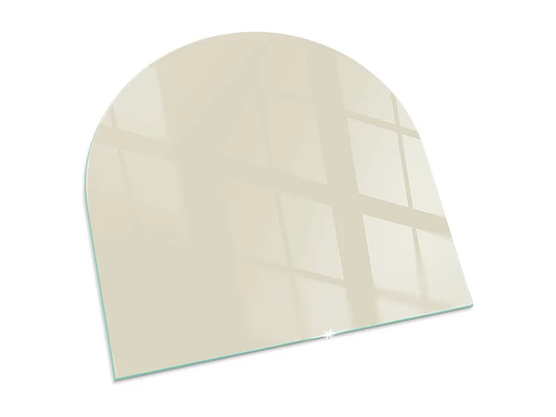 Plaque de sol en verre pour poêle - semi-circulaire - 100x100 - Couleur Gris-vert