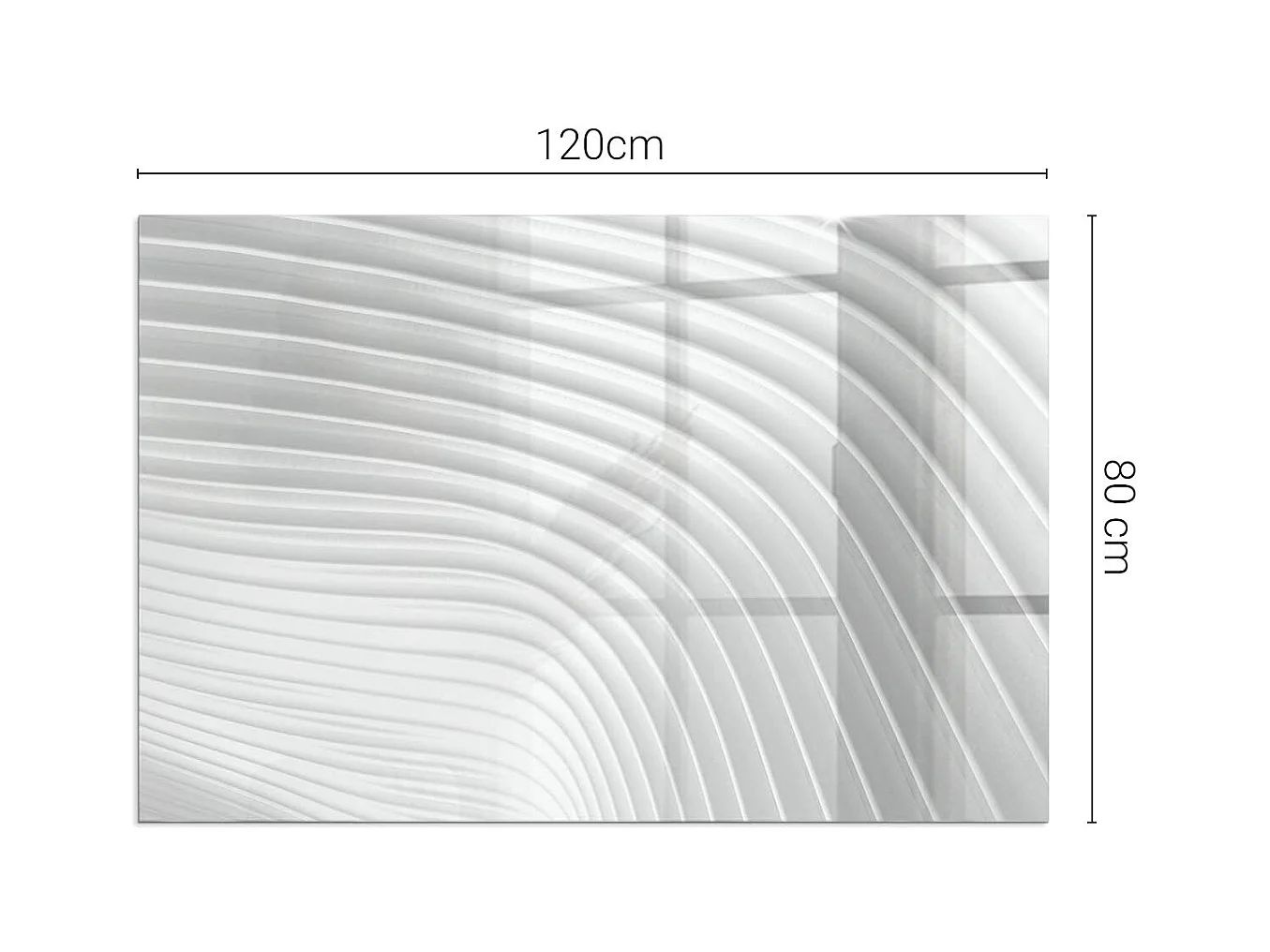 Vloerplaat voor houtkachel, onder open haard - Rechthoek - 120x80 - Golven van delicate lijnen