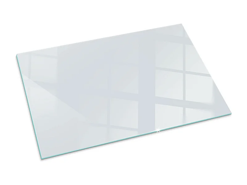 Glasplatte zum Schutz vor Funkenflug, Kaminauflage - Rechteck - 100x70 - Farbe Hellgrau