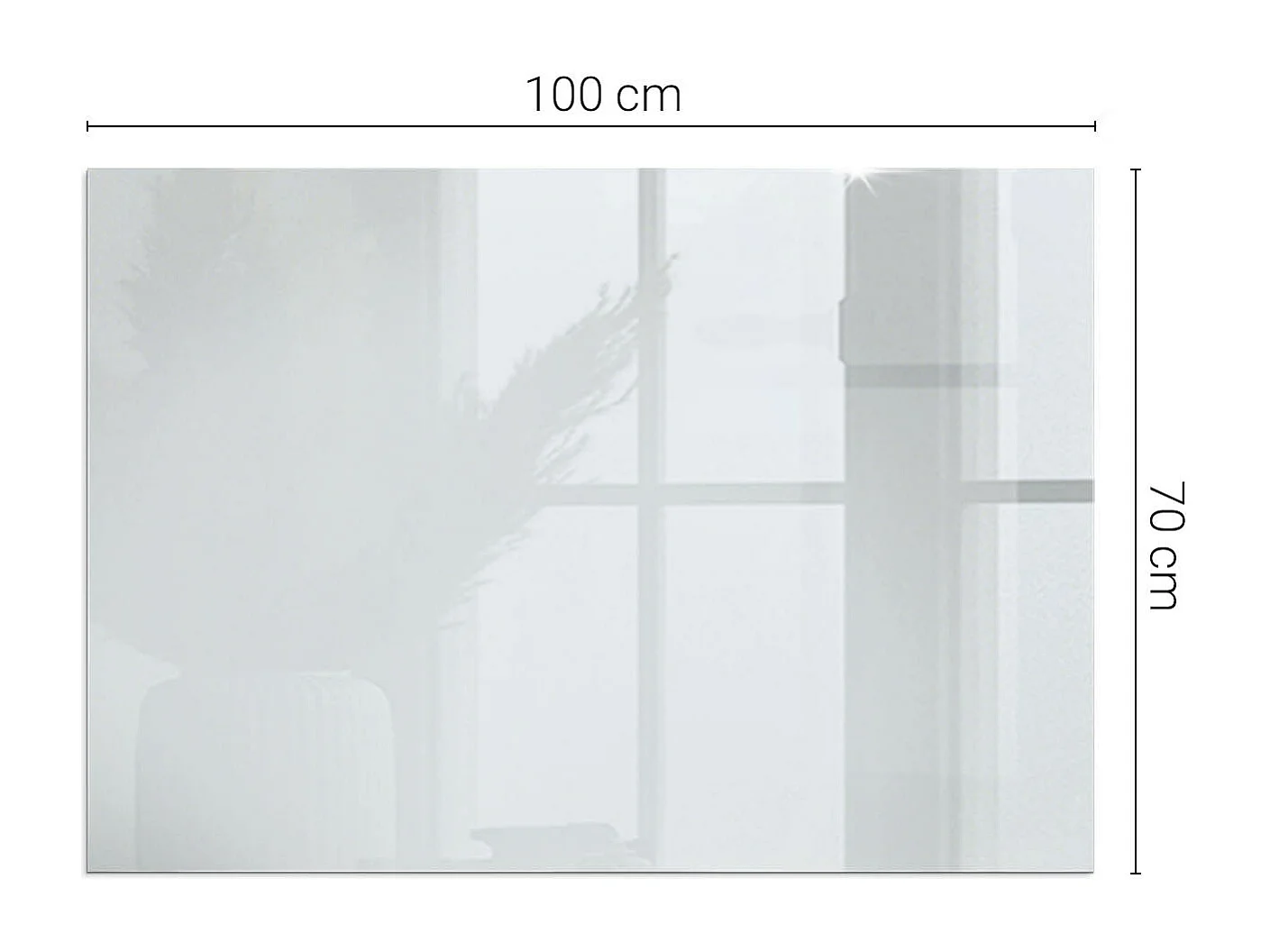 Plaque de sol en verre pour poêle - Rectangle - 100x70 - Couleur Gris clair