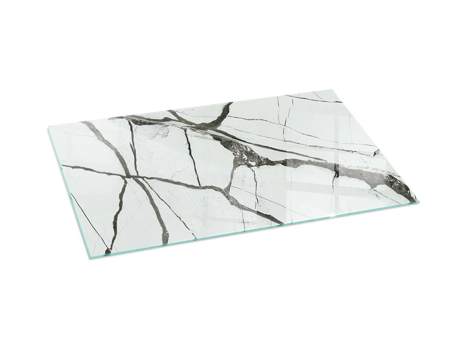 Vloerplaat voor houtkachel, onder open haard - Rechthoek - 140x70 - Marmeren aderpatroon