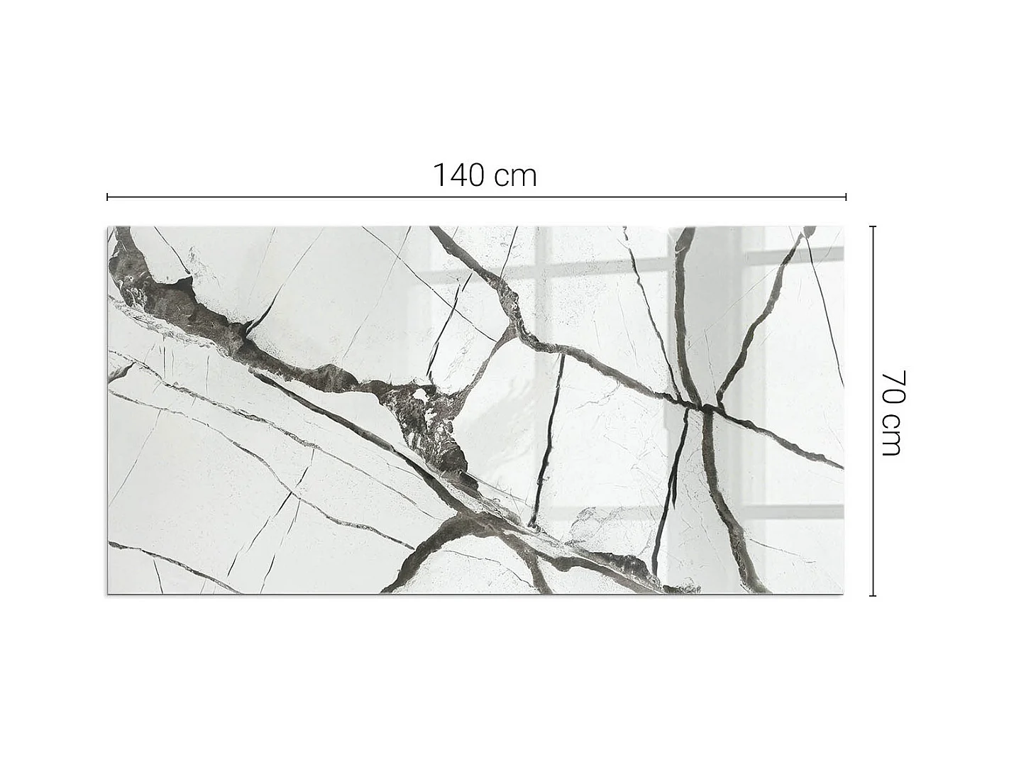 Vloerplaat voor houtkachel, onder open haard - Rechthoek - 140x70 - Marmeren aderpatroon