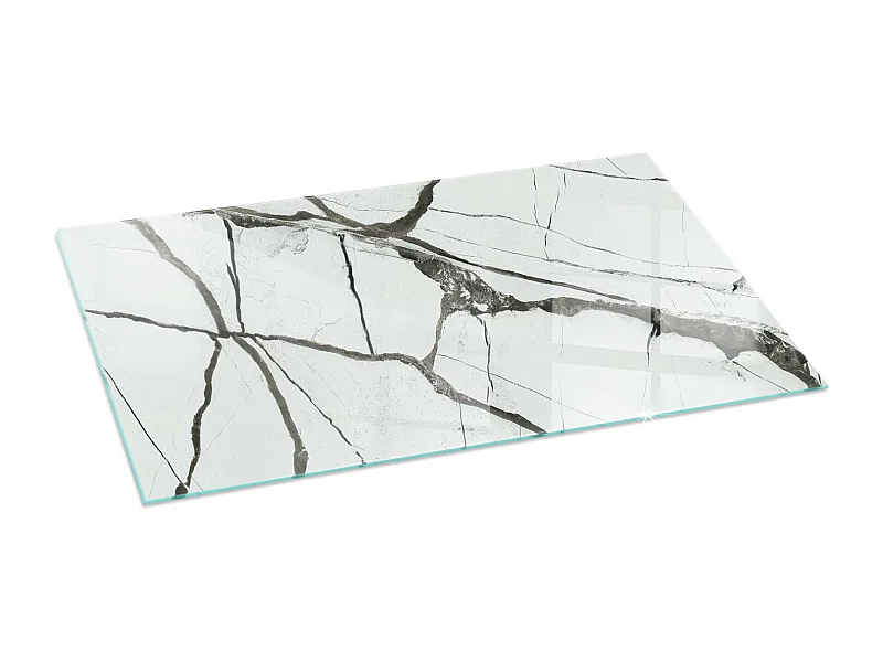 Glasplatte zum Schutz vor Funkenflug, Kaminauflage - Rechteck - 140x70 - Marmoradermuster