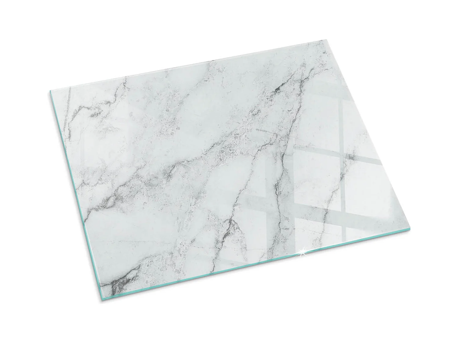 Glasplatte zum Schutz vor Funkenflug, Kaminauflage - Rechteck - 80x60 - Dekorative Fliesenmuster