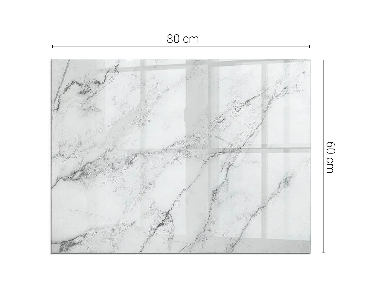 Glasplatte zum Schutz vor Funkenflug, Kaminauflage - Rechteck - 80x60 - Dekorative Fliesenmuster