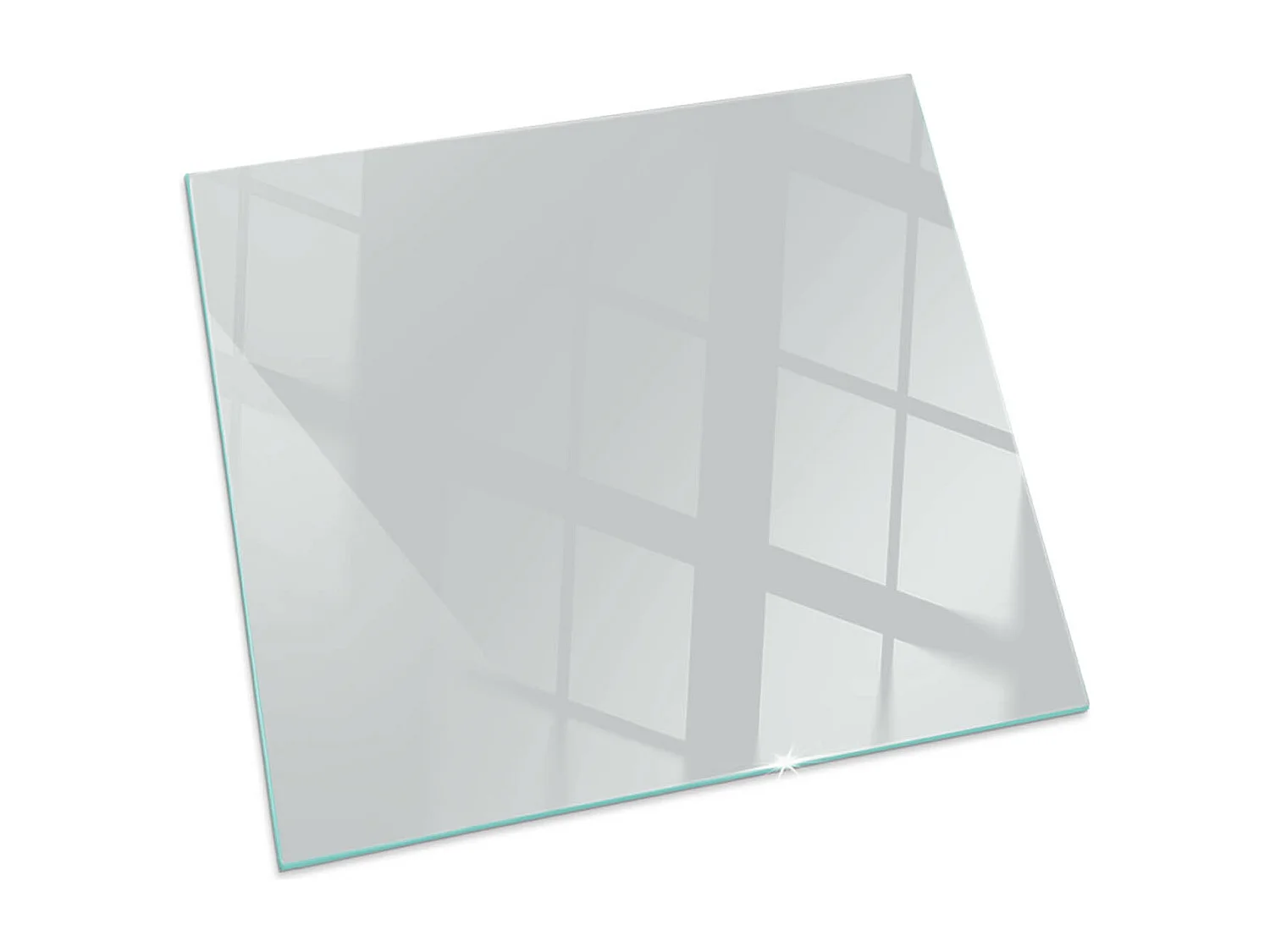 Glasplatte zum Schutz vor Funkenflug, Kaminauflage - Quadrat - 60x60 - Farbe Grau