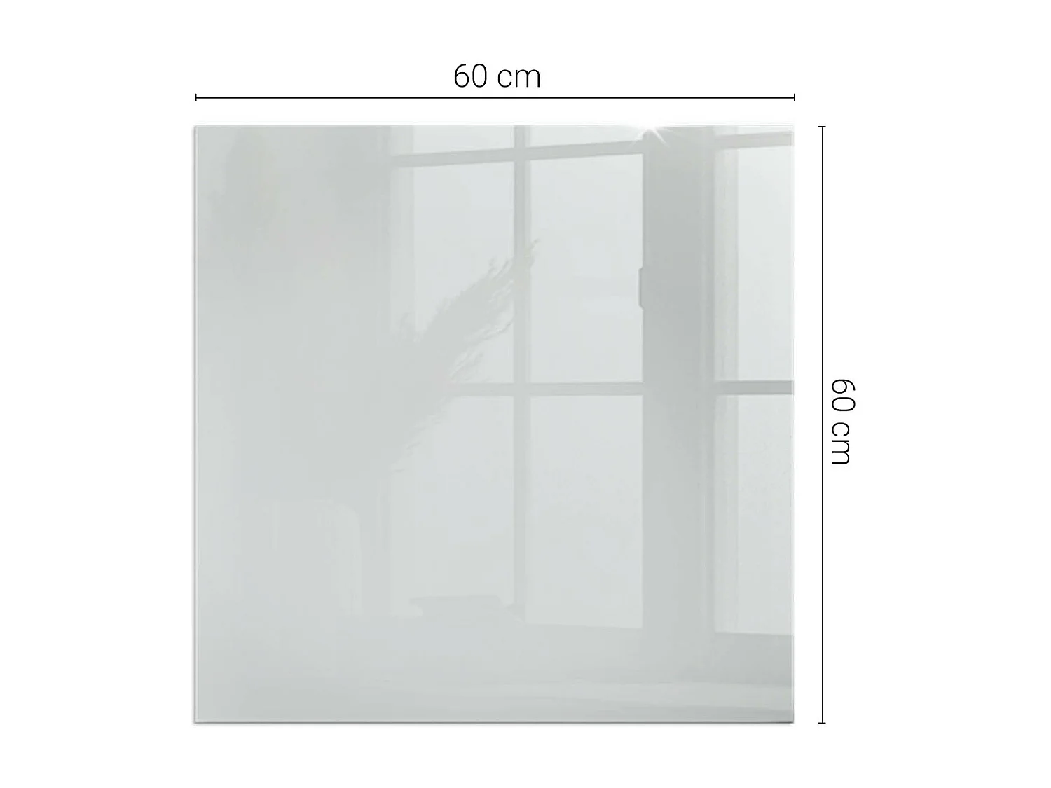 Glasplatte zum Schutz vor Funkenflug, Kaminauflage - Quadrat - 60x60 - Farbe Grau