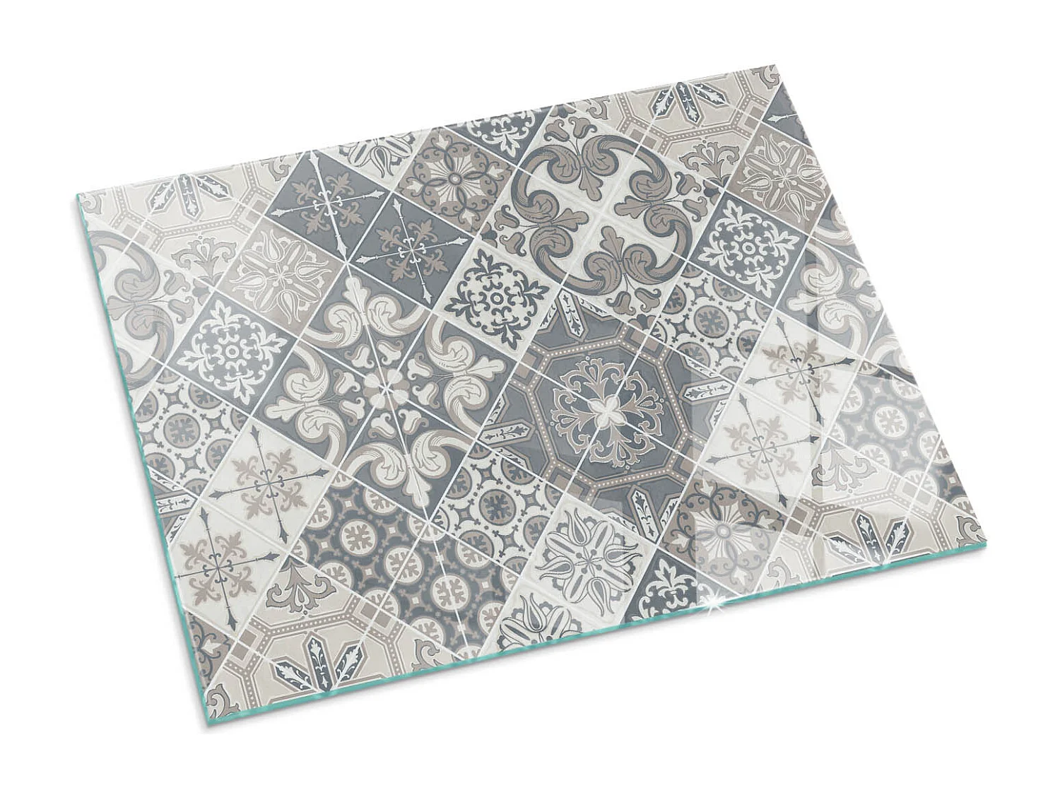 Vloerplaat voor houtkachel, onder open haard - Rechthoek - 80x60 - Mozaïekpatronen in tegels