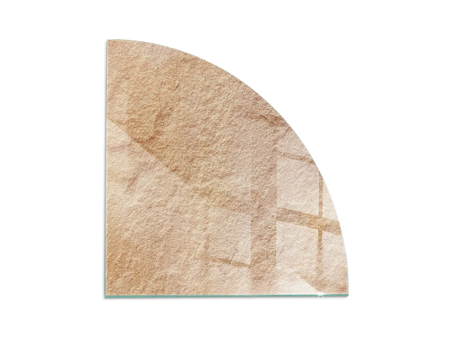 Plaque de sol en verre pour poêle - Un quart - 1/4 100x100 - Texture de pierre naturelle