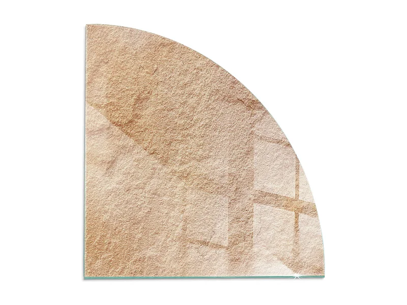 Glasplatte zum Schutz vor Funkenflug, Kaminauflage - Ein Viertel - 1/4 100x100 - Natursteinstruktur