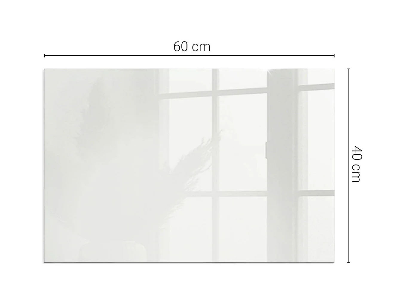 Glasplatte zum Schutz vor Funkenflug, Kaminauflage - Rechteck - 60X40 - Elfenbeinfarbe