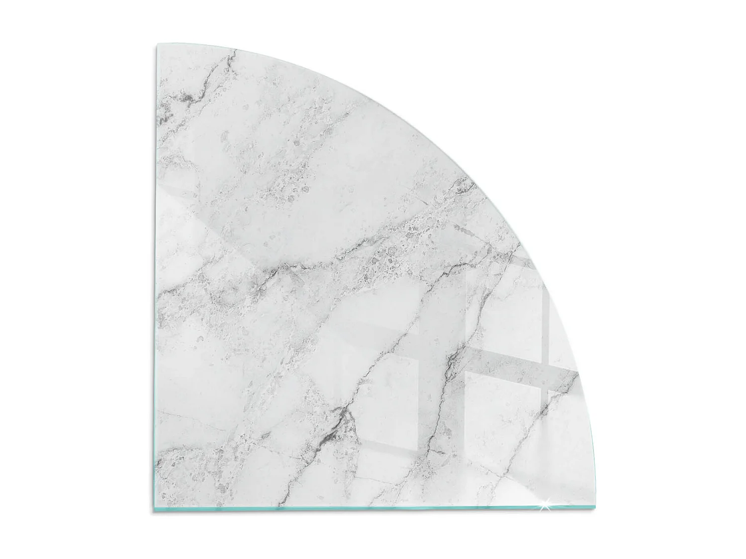 Glasplatte zum Schutz vor Funkenflug, Kaminauflage - Ein Viertel - 1/4 100x100 - Marmormuster mit Adern