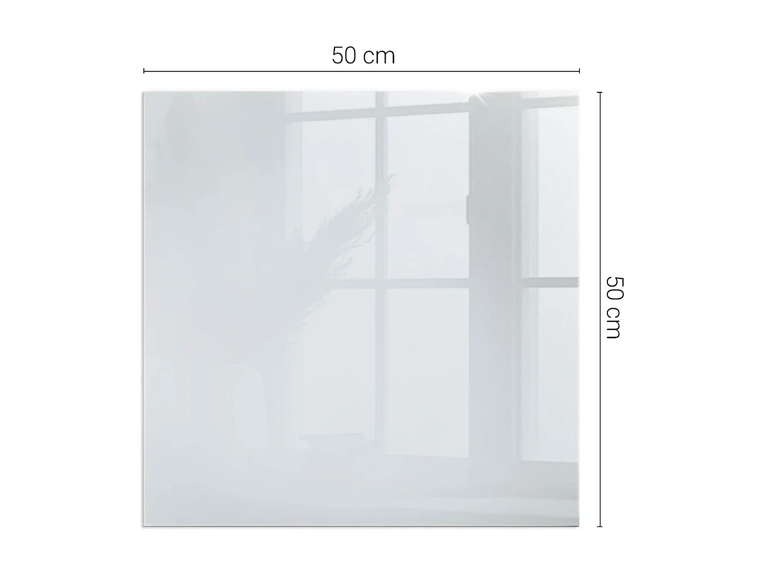 Plaque de sol en verre pour poêle - Carré - 50x50 - Couleur Gris clair