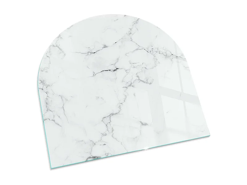 Glasplatte zum Schutz vor Funkenflug, Kaminauflage - halbrund - 100x100 - Beschädigtes Holzbrett