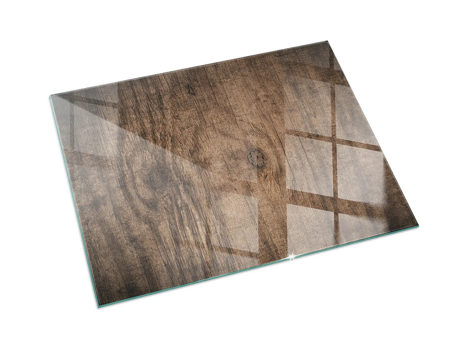 Plaque de sol en verre pour poêle - Rectangle - 60X40 - Modèle en bois naturel