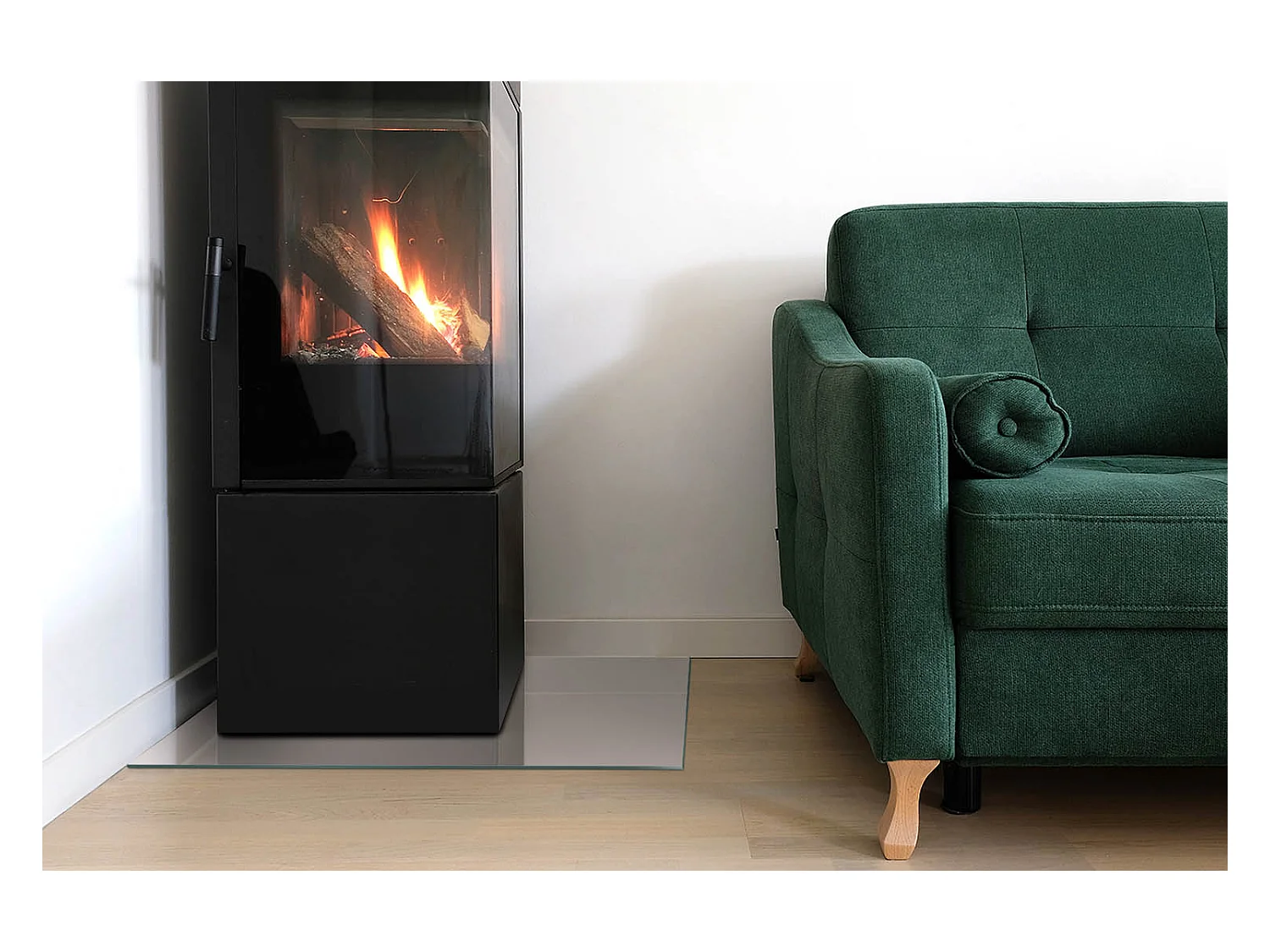 Vloerplaat voor houtkachel, onder open haard - Rechthoek - 60X40 - Kleur Lichtroze