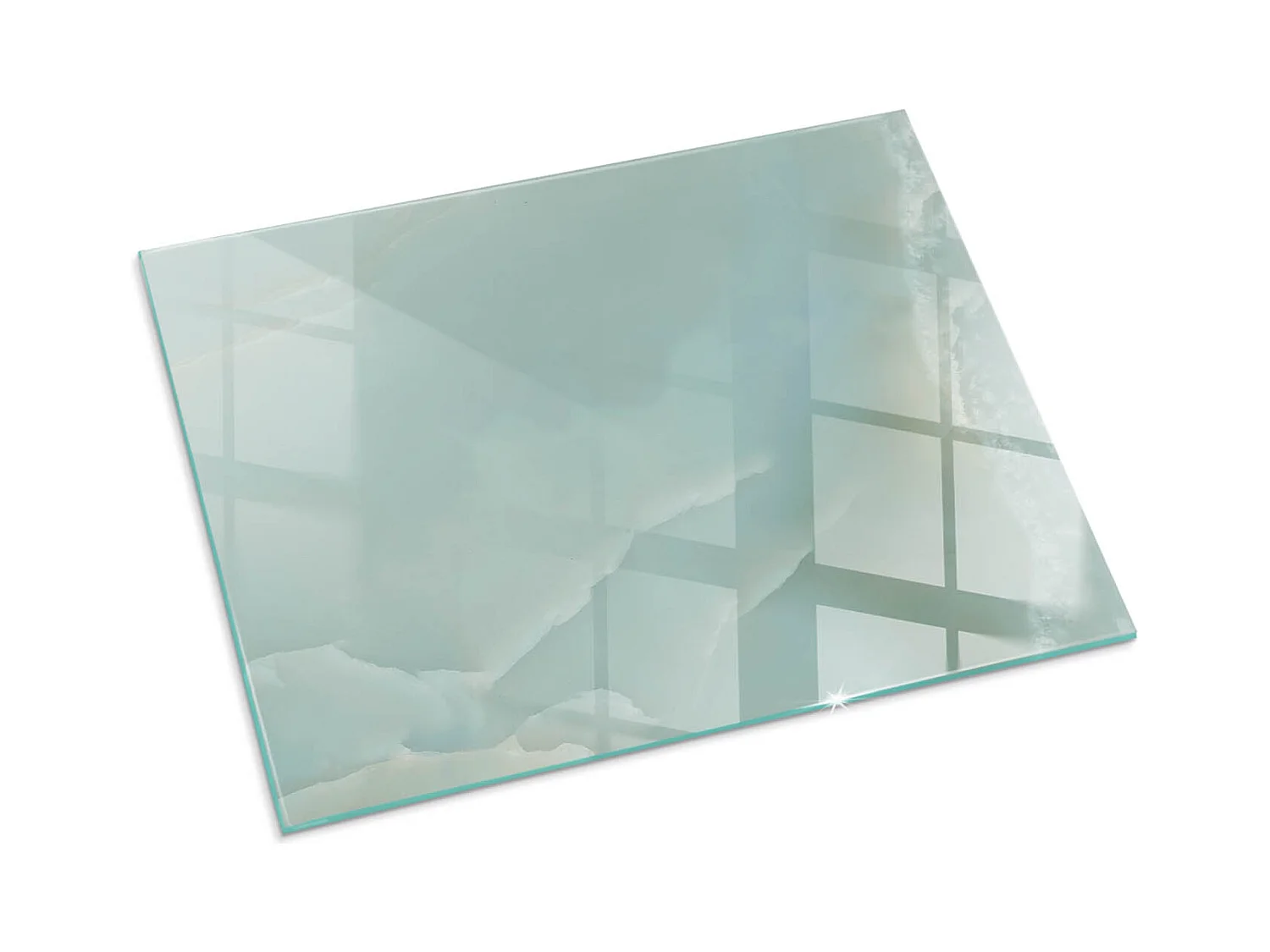 Glasplatte zum Schutz vor Funkenflug, Kaminauflage - Rechteck - 80x60 - Tropische Blätter im Hintergrund