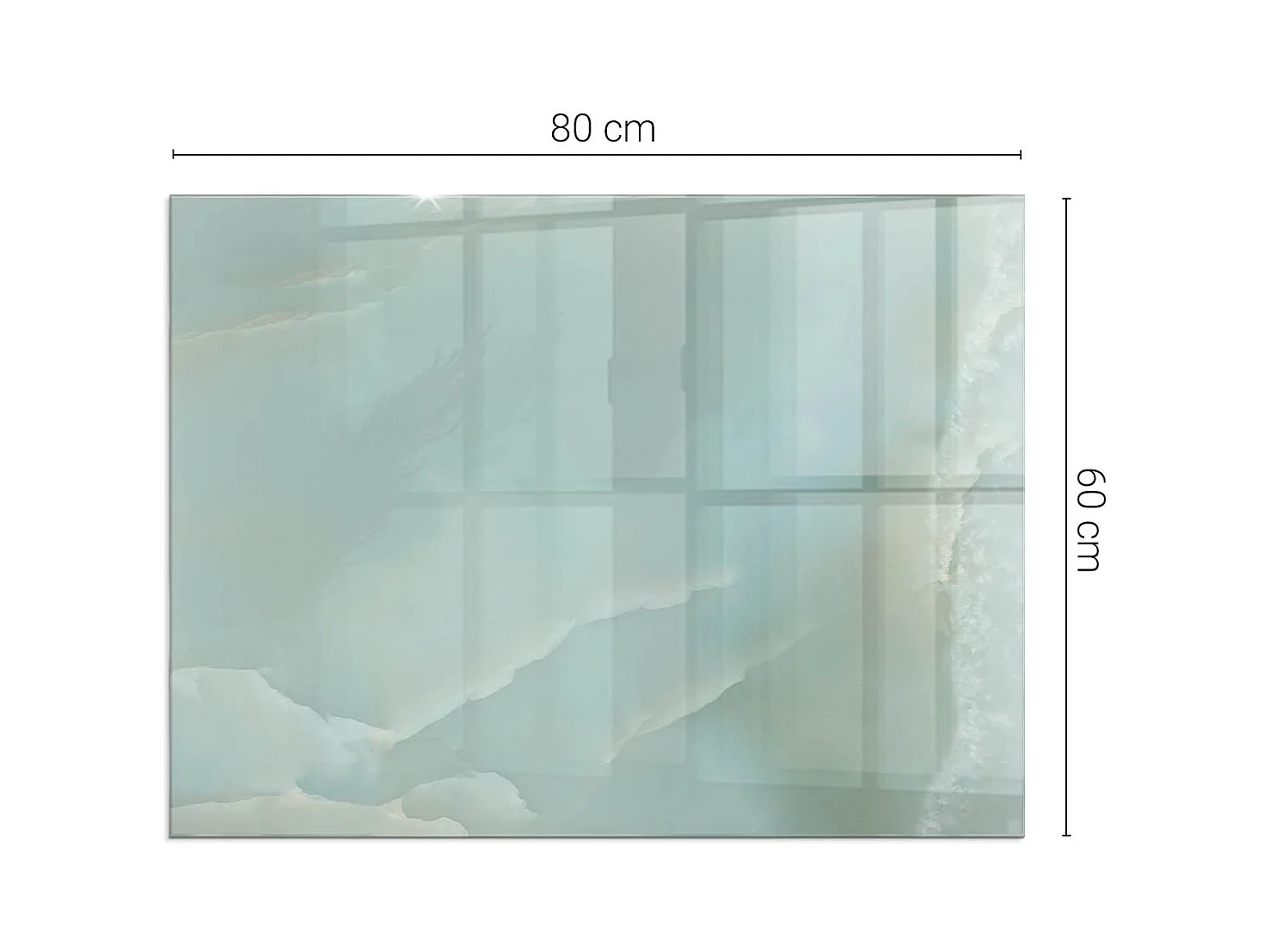 Glasplatte zum Schutz vor Funkenflug, Kaminauflage - Rechteck - 80x60 - Tropische Blätter im Hintergrund