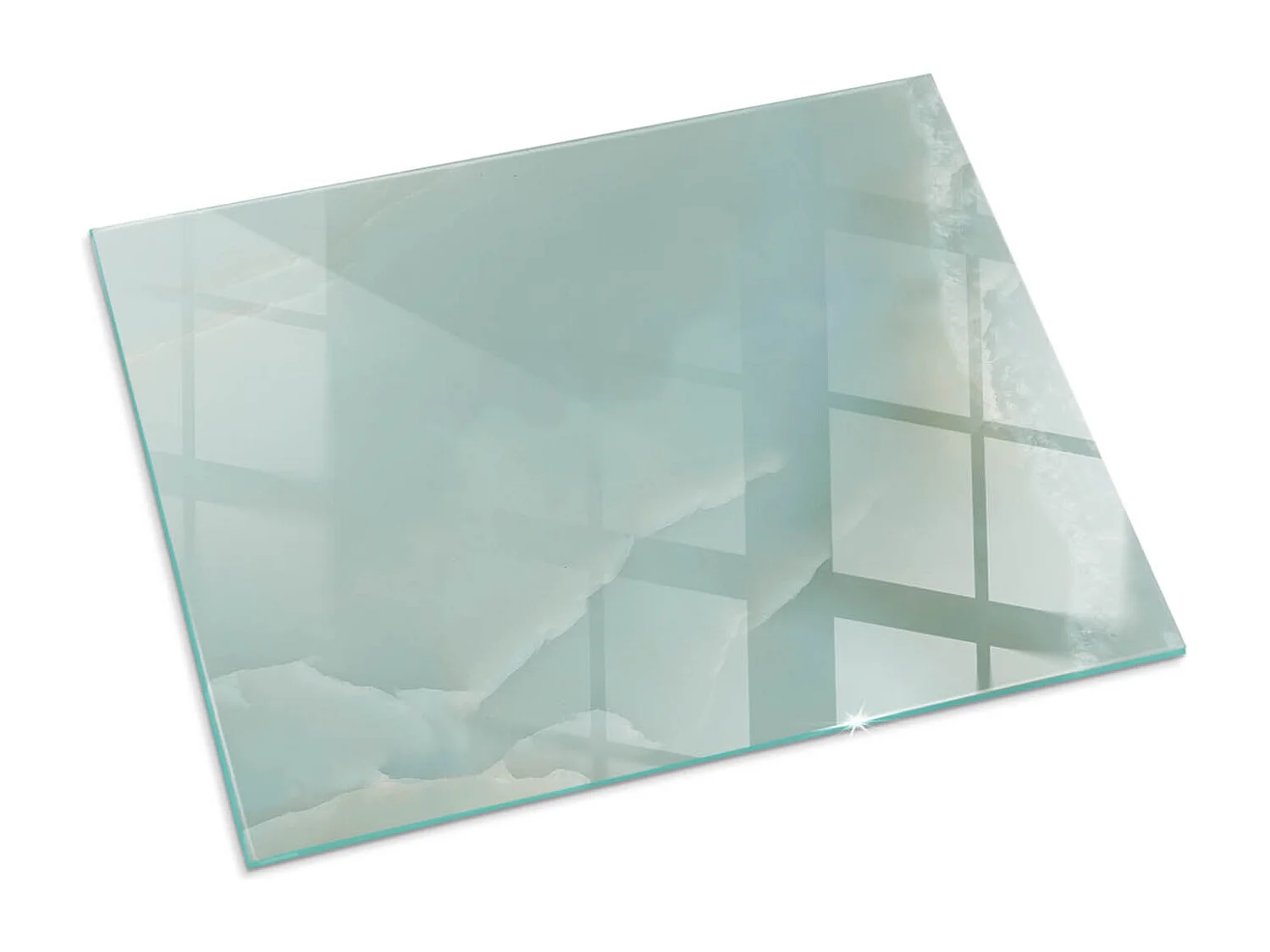 Glasplatte zum Schutz vor Funkenflug, Kaminauflage - Rechteck - 80x60 - Tropische Blätter im Hintergrund