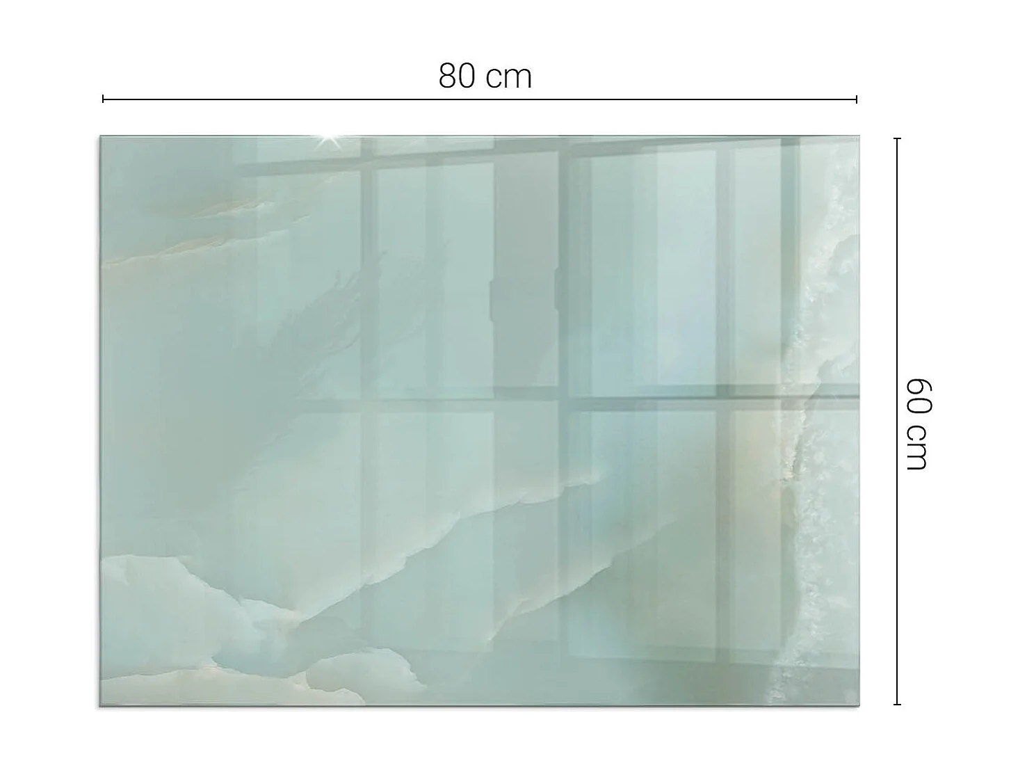 Glasplatte zum Schutz vor Funkenflug, Kaminauflage - Rechteck - 80x60 - Tropische Blätter im Hintergrund