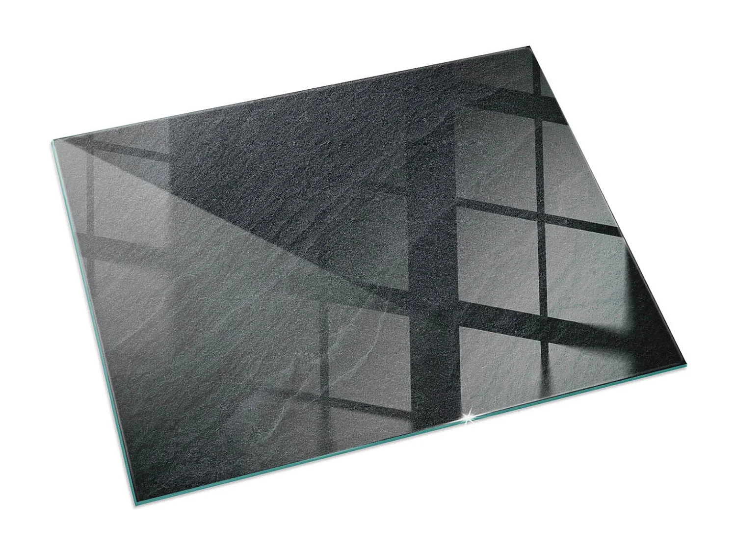 Plaque de sol en verre pour poêle - Rectangle - 60X40 - Texture de pierre naturelle