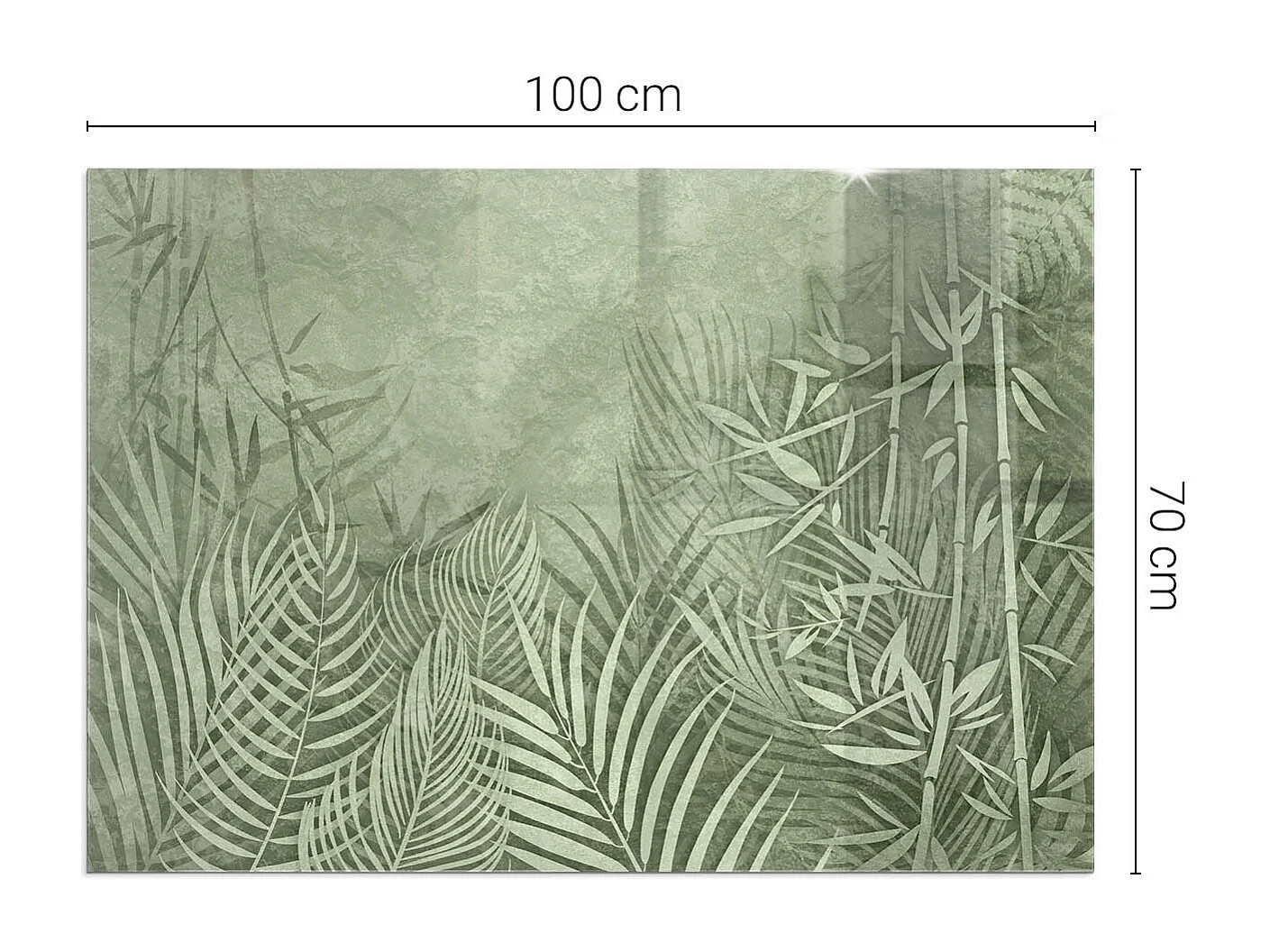 Plaque de sol en verre pour poêle - Rectangle - 100x70 - Feuilles tropicales en arrière-plan