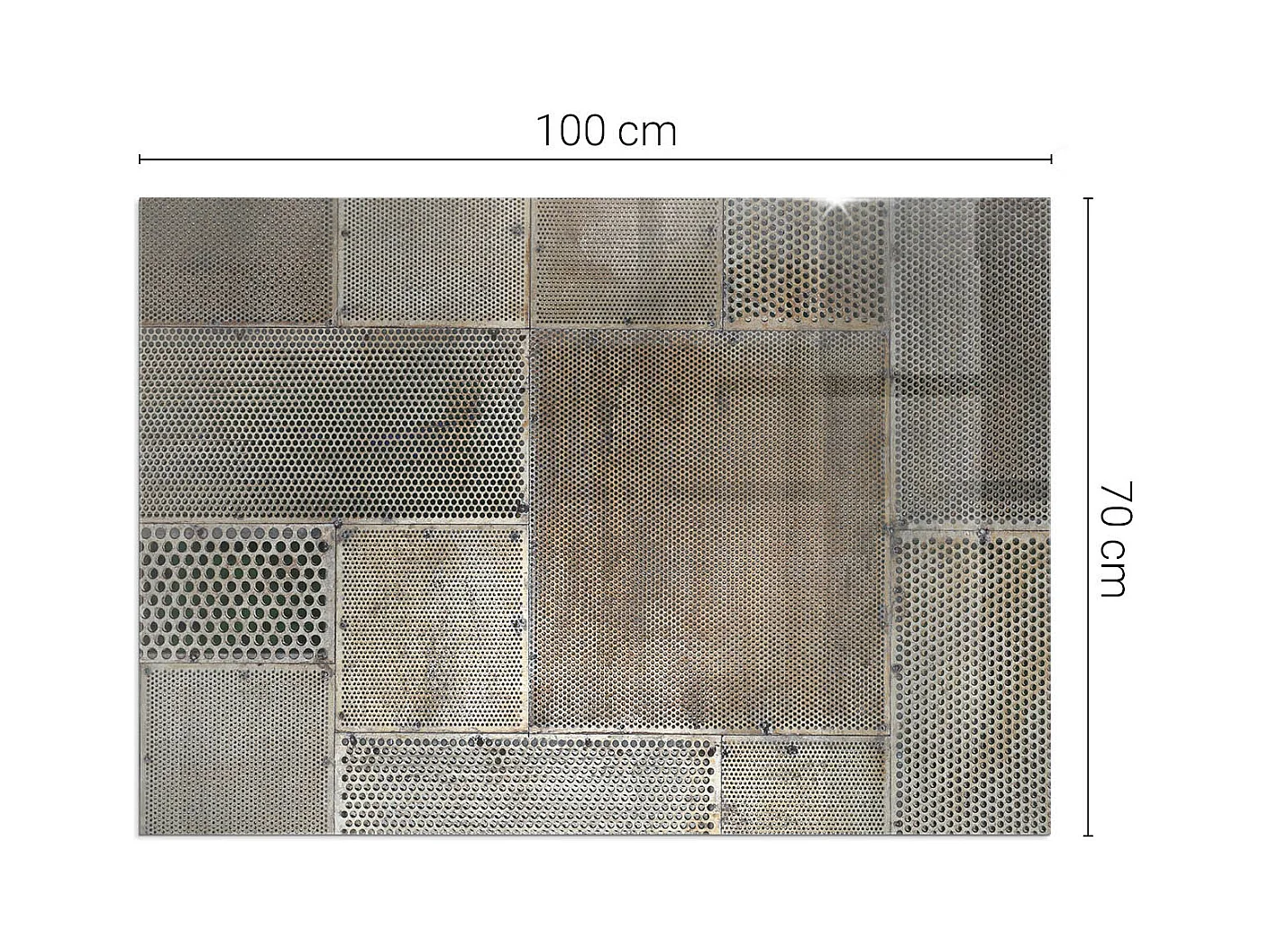 Plaque de sol en verre pour poêle - Rectangle - 100x70 - Modèle de tôle perforée