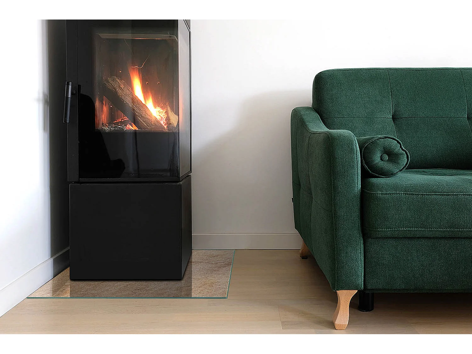 Vloerplaat voor houtkachel, onder open haard - Vierkant - 50x50 - Natuursteen textuur