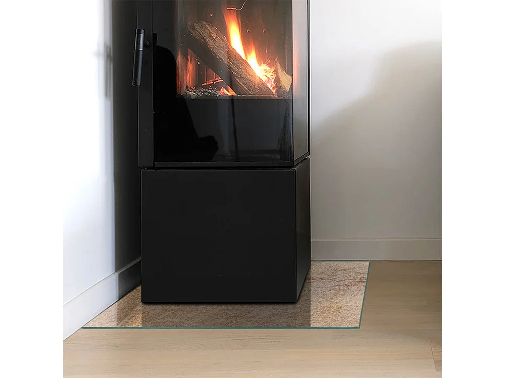 Vloerplaat voor houtkachel, onder open haard - Vierkant - 50x50 - Natuursteen textuur