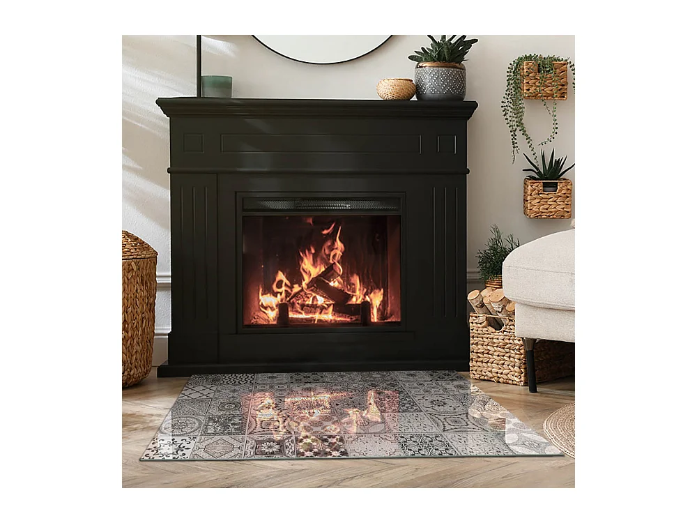 Plaque de sol en verre pour poêle - Rectangle - 100x70 - Modèles de carreaux décoratifs